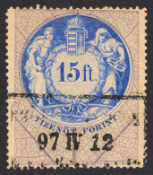 1891 Hungary Croatia Slovakia Vojvodina Serbia Romania Transylvania K.u.k Kuk Revenue Tax Cogwheel Sickle Gear 15 Ft. - Revenue Stamps