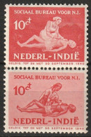 Ned Indie 1939 Sociaal Bureau VERTIKAAL Paartje NVPH 269/270b MH* - Indes Néerlandaises