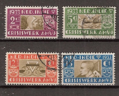 Ned Indie 1933 AMVJ Crisiswerk NVPH 182-185 Gestempeld/ Cancelled - Indes Néerlandaises