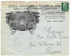 663> Antica Busta < Ditta Vincenzo Caiazzo Fabbrica Di Mobili - ROMA > Anni '30/'40 - Materiale E Accessori