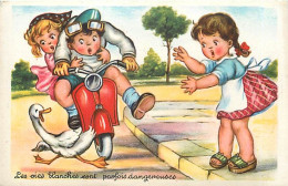 Delcampe - - Thèmes -ref-PP743-  Scooters - Scooter - Les Oies Blanches .. - Illustrateurs - Humour - - Motorräder