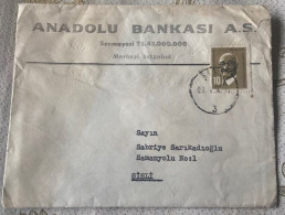 TURKEY,TURKEI,TURQUIE ,ISTANBUL,ANADOLU BANK ,1964  COVER - Brieven En Documenten