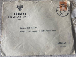 TURKEY,TURKEI,TURQUIE ,PHARMACIES' ASSOCIATION, 1939 ,COVER - Covers & Documents