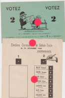 Soheit Tinlot élections Communales De 1946 Réunion De 2 Tracts De Propagande électorale - Programmes