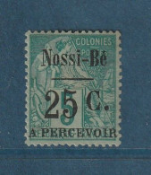 Nossi Bé - TAXE - YT N° 14 * - Neuf Avec Charnière - 1891 - Unused Stamps