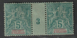 ANJOUAN - N°4 * (1893) 5c Vert - MILLESIMES - - Neufs