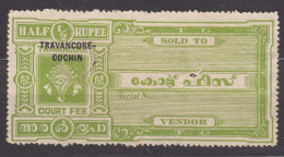 India States Revenue Stamp - Andere & Zonder Classificatie