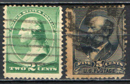 STATI UNITI - 1887 - GEORGE WASHINGTON (BUSTO DI HOUDON) E JAMES A. GARFIELD - USATI - Used Stamps