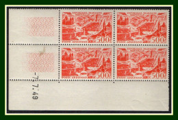 .Coin Daté N° PA 27 ** MNH Marseille 7.7.49 (cote XXX) (petit Clair Bord De Feuille) - Posta Aerea