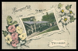 * Souvenir De TERVUEREN - Train En Gare - Tram - Colorisée - Edit. DECOCK - 1912 - Griffe TERVUEREN - Tervuren