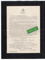 VP21.786 - ANGEY Par SARTILLY 1914 - Généalogie - Faire - Part De Décès De Mme LE CHEVALIER De PREVILLE Née FORTIN..... - Décès