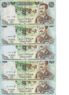 IRAK 25 DINARS 1986 VF P 73 ( 5 Billets ) - Iraq