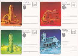 ANDORRA - VEGUERIA EPISCOPAL LOTE DE 6 TARJETAS / ENTERO POSTAL IGLESIAS ROMANICAS AÑO 1979 - Vicariato Episcopale