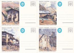 ANDORRA - VEGUERIA EPISCOPAL LOTE DE 6 TARJETAS / ENTERO POSTAL ANTIGUES CASES RURALS AÑO 1980 - Viguerie Episcopale