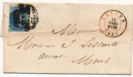 BRUGES 10 MARS  1853 NAAR MONS     2 SCANS - 1849-1865 Medaillen (Sonstige)