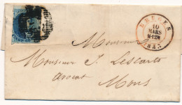 BRUGES 10 MARS  1853 NAAR MONS     2 SCANS - 1849-1865 Medallones (Otros)