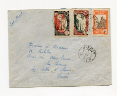 !!! NIGER, LETTRE PAR AVION DE NIAMEY POUR LES SABLES D'OLONNE DU 5/12/1937 - Cartas & Documentos