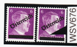 WSV676 ÖSTERREICH 1945 Michl 661 PLATTENFEHLER  AUFDRUCK VERSCHOBEN Im PAAR ** Postfrisch ZÄHNUNG SIEHE ABBILDUNG - Errors & Oddities