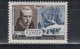 Russia 1961 Fridjof Nansen Norwegian Polar Explorer 1v ** Mnh (58496) - Esploratori E Celebrità Polari