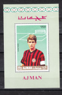 Ajman   -  1968. Gianni Rivera, Milan F.C. Fresh Sheet MNH - Clubs Mythiques