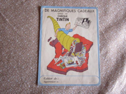 TINTIN  PROTEGE CAHIER DU CHEQUE TINTIN  HERGE - Tintin