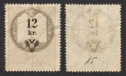 Austria Hungary KuK K.u.K Croatia Serbia Slovakia 1858 - 1864 - Revenue Fiscal Judaical Tax - 12 Kr. MH - Perf. 15 - Fiscali