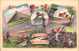 Personnages Historique - Napoléon I - Souvenir De Waterloo - La Butte - Le Lion - La Ferme.. - Carte Postale Ancienne - Personnages Historiques