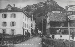MORSCHACH ► Alte Dorfstrasse Mit Passanten Beim Hotel - Pension Adler, Ca.1925  RAR !!! - Morschach