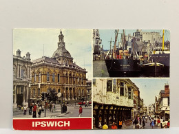 Town Hall, The Docks, Buttermarket And The Ancient House, Suffolk, Ipswich, Used Postcard - Ipswich