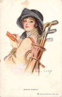 FEMMES - Illustration Signée Pearl Khristy - La Golfeuse - Carte Postale Ancienne - Frauen