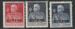 OUTRE DJOUBA - N°21/3 * (1925-26) Jubilé Du Roi - Oltre Giuba