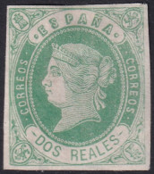 Spain 1862 Sc 60 Espana Ed 62 Yt 58 MH* Partial Gum Small Thin - Nuevos