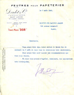 FACTURE.87.HAUTE VIENNE.FEUTRES POUR PAPETERIE.DORDET & Cie. - Druck & Papierwaren