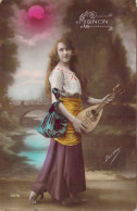 ART - MUSIQUE - Femme Jouant De La Cithare - Mignon - Carte Postale Ancienne - Andere & Zonder Classificatie