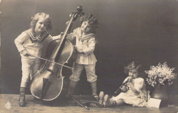 ART - MUSIQUE - Trois Enfants Jouent Du Violoncelle Et De La Clarinette - Carte Postale Ancienne - Andere & Zonder Classificatie