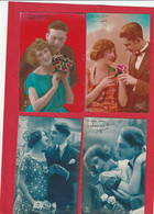 1/ PETIT LOT DE 10 CARTES ROMANTIQUES AVEC ROSES .  CARTES ECRITES - 5 - 99 Postcards