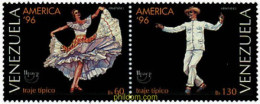 148500 MNH VENEZUELA 1996 AMERICA-UPAEP 1996 - TRAJES REGIONALES - Danza