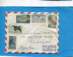 MARCOPHILIE-Lettre Pour France-cad 1961-5 Stamps N°292-96-97 Flamant+301ibis Saré - Briefe U. Dokumente