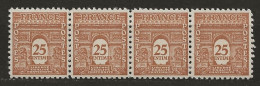 FRANCE: **, N° YT 621 X 4, Bande, TB - 1944-45 Arco Del Triunfo