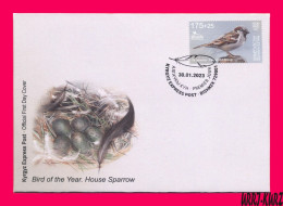 KYRGYZSTAN 2022-2023 Nature Fauna Birds Bird Of Year House Sparrow Mi KEP 188 FDC - Sparrows