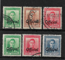 NEW ZEALAND 1938 - 1951 OFFICIALS SET (ex 1½d Purple-brown) SG O134/O140 (ex SG O138) FINE USED Cat £9.35 - Service