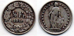 MA 20754  / Suisse - Schweiz - Switzerland  1/2 Franc 1920 B TB+ - Andere & Zonder Classificatie