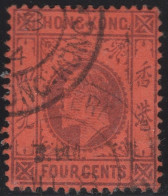Hong Kong 1903 Used Sc 73 4c Edward VII - Used Stamps