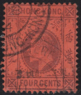 Hong Kong 1903 Used Sc 73 4c Edward VII - Gebruikt