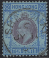 Hong Kong 1903 Used Sc 76 10c Edward VII Shanghai Cancel - Gebraucht