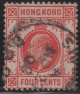 Hong Kong 1904-11 Used Sc 90 4c Edward VII Shanghai B.P.O. Cancel - Usados