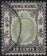 Hong Kong 1904-11 Used Sc 99 20c Edward VII Gray Green Shade - Gebruikt