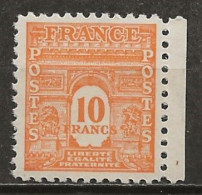 FRANCE: *, N° YT 629, Ch., TB - 1944-45 Arco Del Triunfo