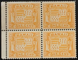 Hawai Hawaii 1894 YT 63 Bloc De 4 Neuf Sans Gomme 1c Orange (côte Détachés 8 Euros) – Nys - Hawaï