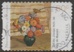 AUSTRALIA - DIE-CUT-USED 2011 55c National Gallery Paintings - Zinnias - Used Stamps